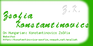 zsofia konstantinovics business card